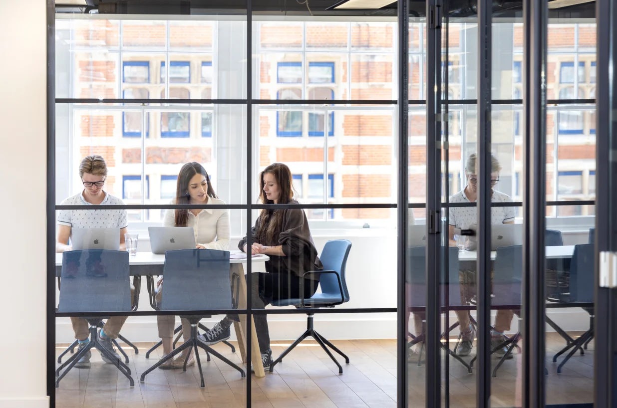 People in Ready to Work office space